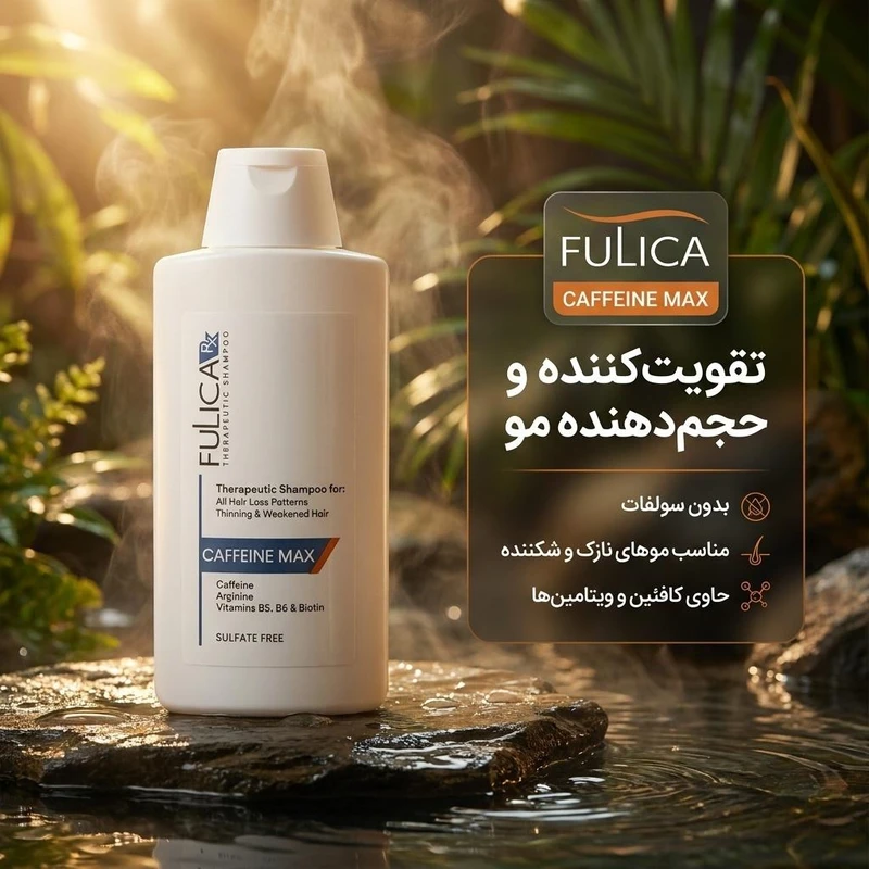 شامپو تقویت کننده و حجم دهنده کافئین مکس فولیکا آر ایکس 200 میل